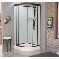 Душевая кабина 80x80x215 см Frank F408 Black 800004 прозрачное