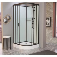 Душевая кабина 100x100x215 см Frank F400 Black 400004 прозрачное