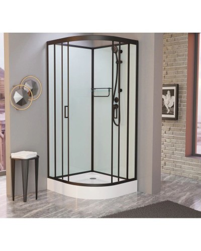 Душевая кабина 110x110x215 см Frank F410 Black 140044 прозрачное