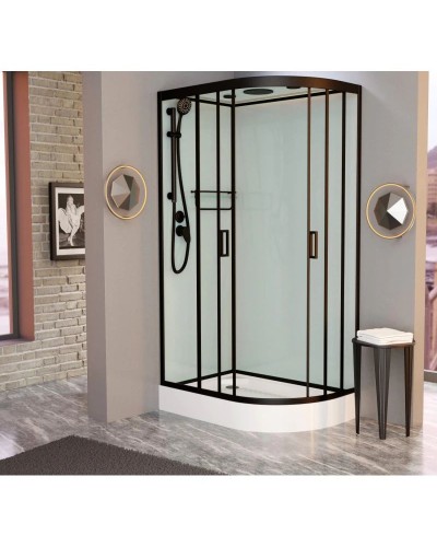 Душевая кабина 100x80x220 см Frank F418L Black 814814 прозрачное