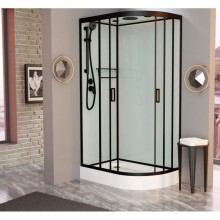 Душевая кабина 110x80x220 см Frank F418L Black 114114 прозрачное