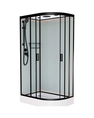 Душевая кабина 100x80x220 см Frank F418L М Black 20050 текстурное стекло