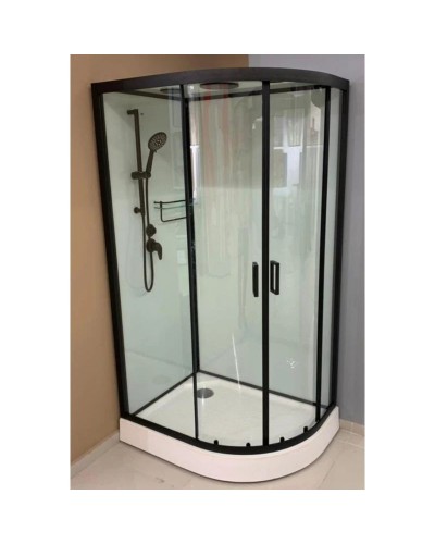 Душевая кабина 100x80x220 см Frank F418L М Black 20050 текстурное стекло