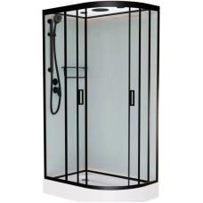 Душевая кабина 110x80x220 см Frank F411L М Black 20054 текстурное стекло