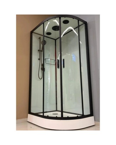 Душевая кабина 120x80x220 см Frank F412L М Black 20058 текстурное стекло