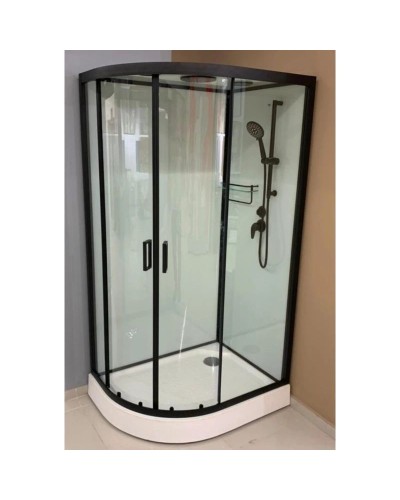 Душевая кабина 110x80x220 см Frank F411R Black 114115 прозрачное