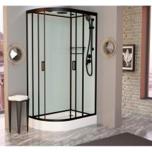 Душевая кабина 100x80x220 см Frank F418R М Black 20052 текстурное стекло