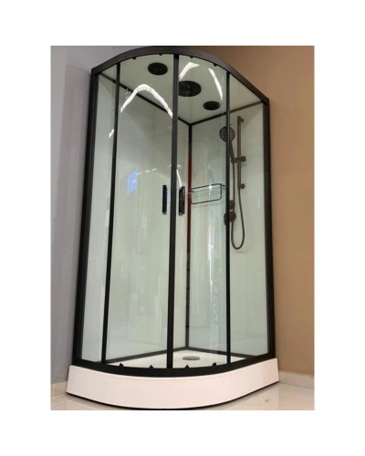 Душевая кабина 110x80x220 см Frank F411R М Black 20056 текстурное стекло