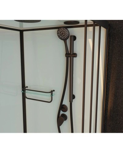 Душевая кабина 120x80x220 см Frank F412R М Black 20061 текстурное стекло