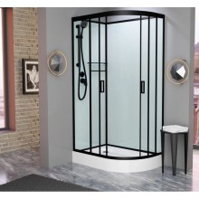 Душевая кабина 110x80x215 см Frank F411L Black 114004 прозрачное