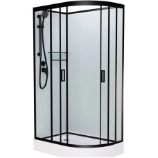 Душевая кабина 100x80x215 см Frank F418L М Black 20051 текстурное стекло