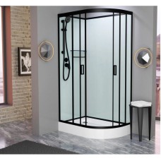 Душевая кабина 100x80x215 см Frank F418L М Black 20051 текстурное стекло