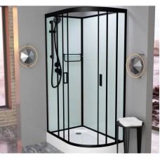 Душевая кабина 110x80x215 см Frank F411L М Black 20055 текстурное стекло