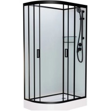 Душевая кабина 100x80x215 см Frank F418R М Black 20053 текстурное стекло