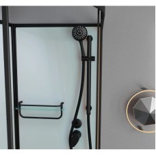 Душевая кабина 100x80x215 см Frank F418R М Black 20053 текстурное стекло