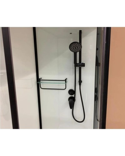 Душевая кабина 110x80x215 см Frank F411R М Black 20057 текстурное стекло