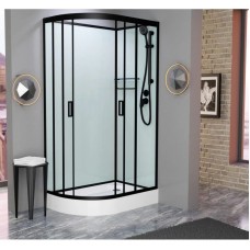 Душевая кабина 120x80x215 см Frank F412R М Black 20060 текстурное стекло