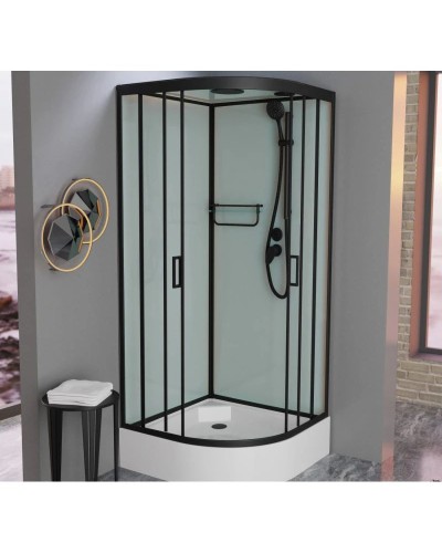 Душевая кабина 90x90x220 см Frank F409/1 Black 139009 прозрачное