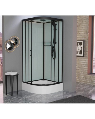 Душевая кабина 90x90x220 см Frank F409/1 Black 139009 прозрачное