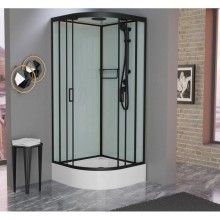 Душевая кабина 100x100x220 см Frank F400/1 Black 141009 прозрачное