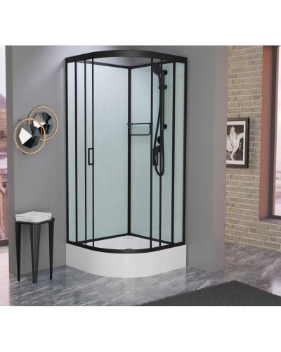 Душевая кабина 90x90x215 см Frank F409/1 Black 140009 прозрачное