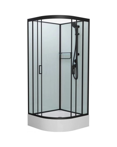 Душевая кабина 100x100x215 см Frank F400/1 М  Black 20065 текстурное стекло