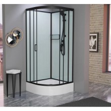 Душевая кабина 100x100x215 см Frank F400/1 М  Black 20065 текстурное стекло