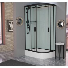 Душевая кабина 120x80x220 см Frank F412/1L Black 143009 прозрачное