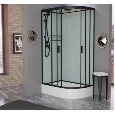 Душевая кабина 120x80x220 см Frank F412/1L М Black 20066 текстурное стекло