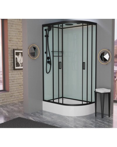 Душевая кабина 120x80x220 см Frank F412/1L М Black 20066 текстурное стекло