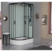 Душевая кабина 120x80x220 см Frank F412/1R Black 145009 прозрачное