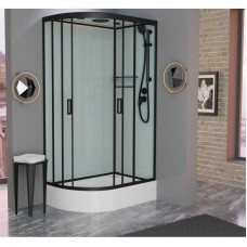 Душевая кабина 120x80x220 см Frank F412/1R Black 145009 прозрачное