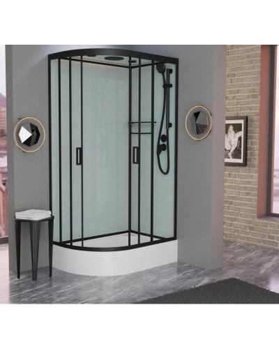 Душевая кабина 120x80x220 см Frank F412/1R Black 145009 прозрачное