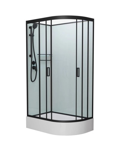 Душевая кабина 120x80x215 см Frank F412/1L Black 144009 прозрачное