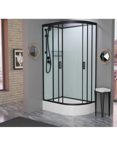 Душевая кабина 120x80x215 см Frank F412/1L Black 144009 прозрачное