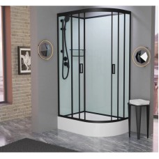 Душевая кабина 120x80x215 см Frank F412/1L М Black 20067 текстурное стекло