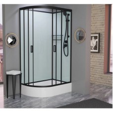 Душевая кабина 120x80x215 см Frank F412/1R Black 146009 прозрачное