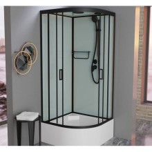 Душевая кабина 90x90x220 см Frank F409/2 Black 147009 прозрачное