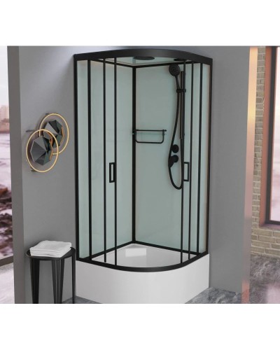 Душевая кабина 90x90x220 см Frank F409/2 Black 147009 прозрачное