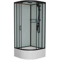 Душевая кабина 100x100x220 см Frank F400/2 Black 149009 прозрачное