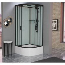 Душевая кабина 100x100x220 см Frank F400/2 Black 149009 прозрачное