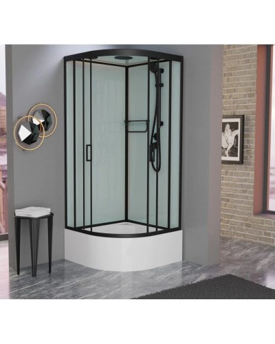 Душевая кабина 100x100x220 см Frank F400/2 Black 149009 прозрачное