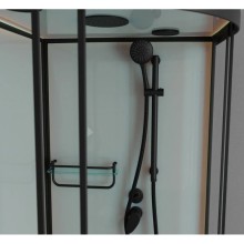 Душевая кабина 100x100x220 см Frank F400/2 Black 149009 прозрачное