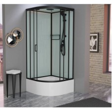 Душевая кабина 100x100x220 см Frank F400/2 М Black 20072 текстурное стекло