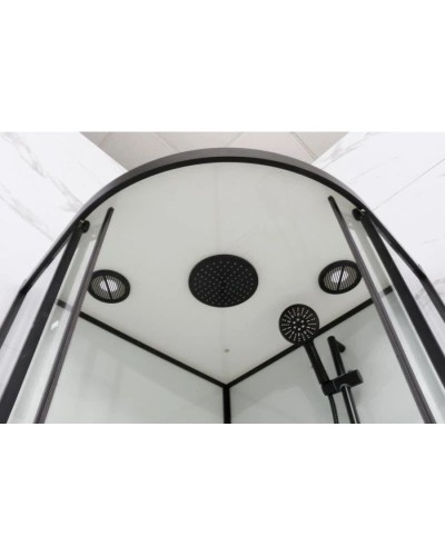 Душевая кабина 100x100x220 см Frank F400/2 М Black 20072 текстурное стекло