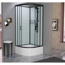 Душевая кабина 100x100x215 см Frank F400/2 Black 150009 прозрачное