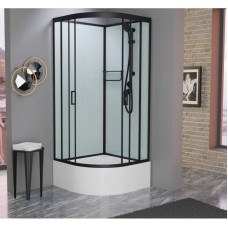 Душевая кабина 100x100x215 см Frank F400/2 Black 150009 прозрачное