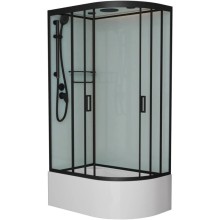 Душевая кабина 120x80x220 см Frank F412/2L М Black 20074 текстурное стекло