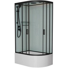 Душевая кабина 120x80x220 см Frank F412/2L М Black 20074 текстурное стекло