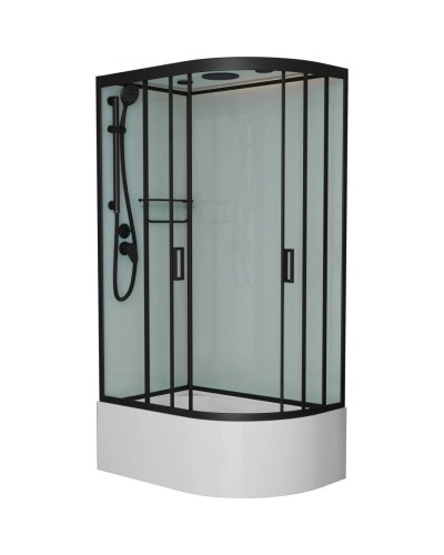 Душевая кабина 120x80x220 см Frank F412/2L М Black 20074 текстурное стекло